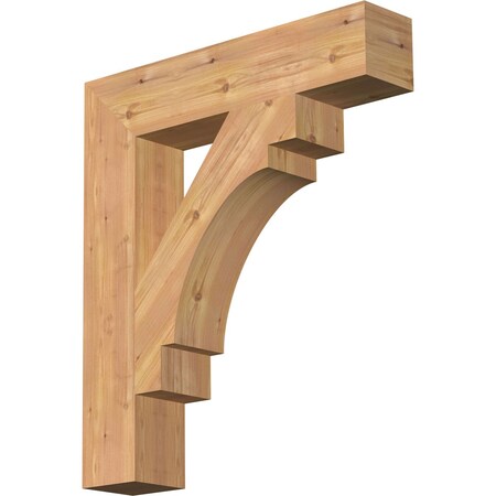 Ekena Millwork Merced Block Smooth Bracket, Western Red Cedar, 5 1/2"W x 28"D x 32"H BKT06X28X32MRC05SWR